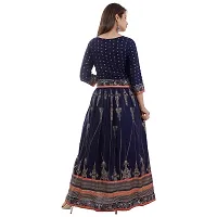 A UNIQUE Girls' Rayon Kurta (2019TUC231_Navy Blue_Medium)-thumb3