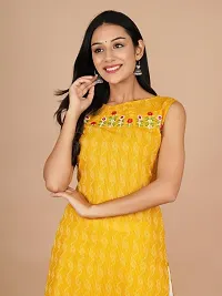 UNISETS Yellow Kurta  White Pant Sleeveless-thumb3