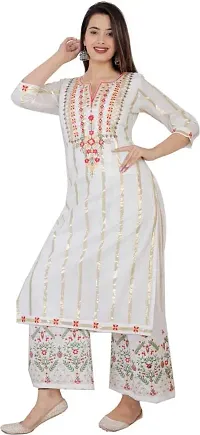 A UNIQUE Women's Rayon Regular Kurta (2021TUC44_White_44)-thumb4