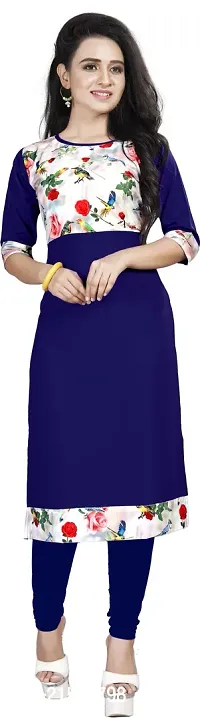 A-Line Blue  Crepe Kurta For Women-thumb0