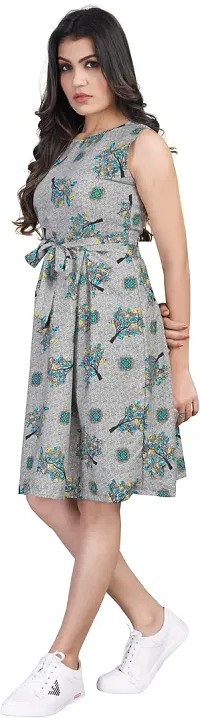 Stylish Crepe Printed Dress For Women-thumb1