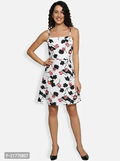 Stylish Crepe Printed Dress For Women-thumb0