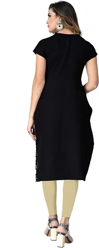 A-Line Black  Crepe Kurta For Women-thumb1