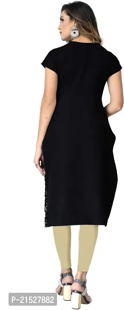 A-Line Black  Crepe Kurta For Women-thumb2