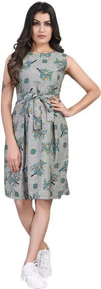 Stylish Crepe Printed Dress For Women-thumb0