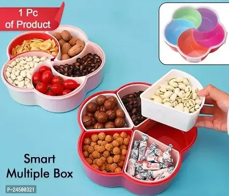 5Compartments Party Food Storage Snack Nuts Box For Peanuts Fruits And Candy Box For Home Kitchen Use