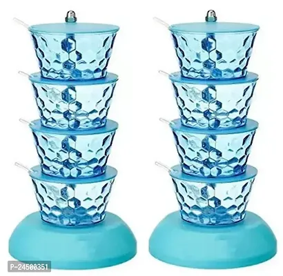 4 In 1 Multipurpose 360 Degree Rotating Pickle Rack Container For Kitchen Blue Pck Of 2