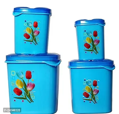 Kitchen Storage Airtight Food Grade Plastic Pack Of 4 3000Ml 2000Ml 1500Ml 500Ml-thumb0