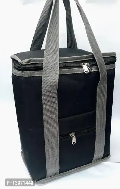 Designer Black Synthetic Solid Tiffin Bags-thumb0