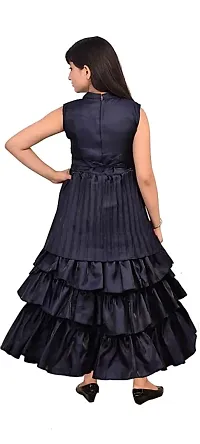 Stylish Fancy Satin Frocks Dress For Girls-thumb1