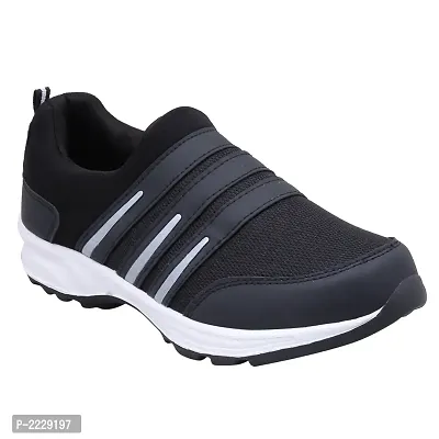 Men's Mesh Black Sports Running Shoes-thumb0