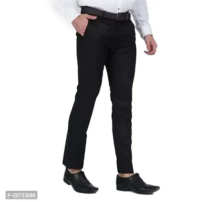 Classic Cotton Blend Solid Formal Trousers for Men-thumb2