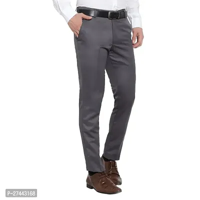 Classic Cotton Blend Solid Formal Trousers for Men-thumb3