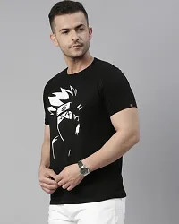 Stylish Kakashi Printed Cotton Blend T-shirt For Men-thumb3