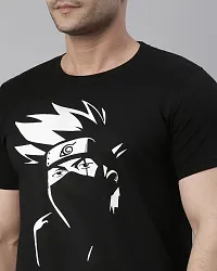 Stylish Kakashi Printed Cotton Blend T-shirt For Men-thumb2