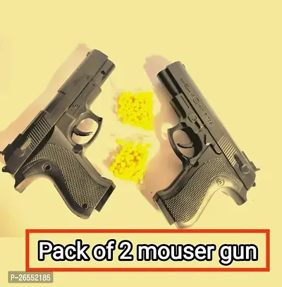 SHIVRAJ P729 pack of 2 mouser gun real action toy for kids with extra bullets Guns  Darts Black-thumb0