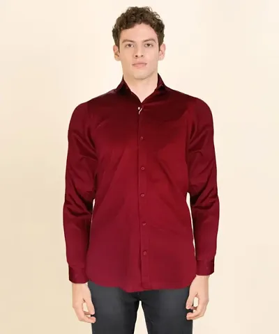 Classic Blend Solid Casual Shirts for Men