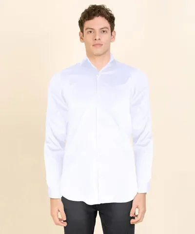 Stylish Cotton White Colored Long Sleeve Shirts