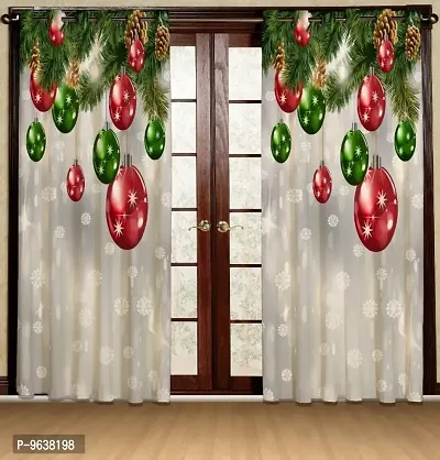 Premium 3D Digital Printed Eyelet Polyester Curtains for Pooja Ghar, Living Room etc, Size : 4x5, Pack of 1 Pcs-thumb0