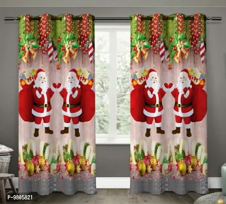 Christmas Design Curtain for Door, (Size : 4X7 feet Pack of 1 Pcs)-thumb0