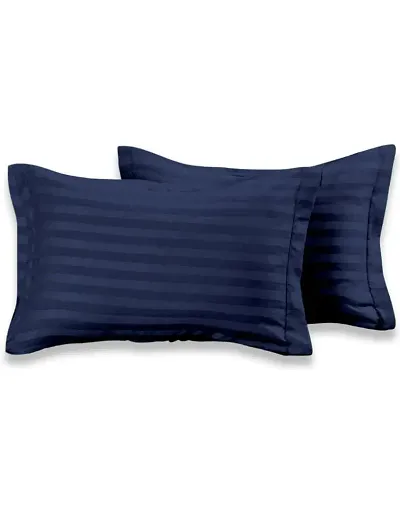 Set Of 2 Premium Striped Satin Pillowcovers