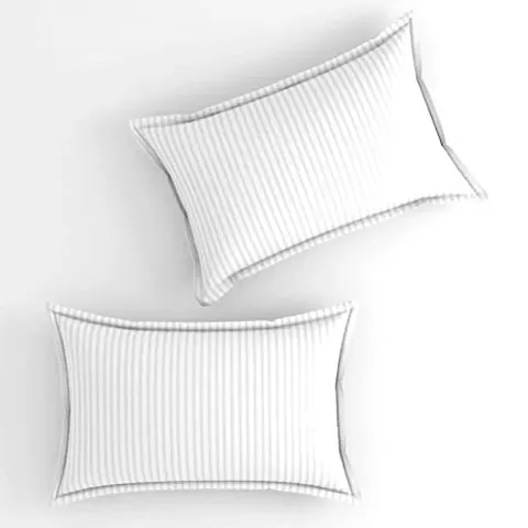TIB Glace Cotton Feel Pillow Covers | Soft Satin Striped Pillow Cases | Pillow Cover Set