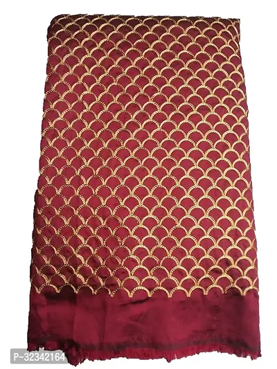 Beautiful Art Silk Maroon Embroidered  Saree with Blouse piece For Women