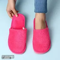 Pink Fur Solid Slippers   Flip Flops For Women-thumb1
