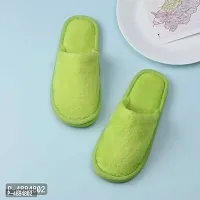Stunning Green Fur Solid Room Slippers For Women-thumb3