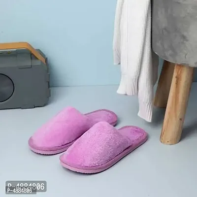 Purple Fur Solid Slippers   Flip Flops For Women-thumb3