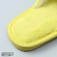 Stunning Yellow Fur Solid Room Slippers For Women-thumb1