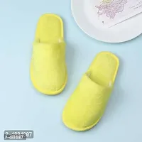 Stunning Yellow Fur Solid Room Slippers For Women-thumb2