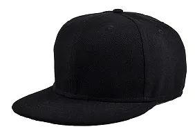 Stylish Black Snapback Hiphop Cap For Men-thumb1