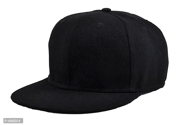 Stylish Black Snapback Hiphop Cap For Men-thumb2