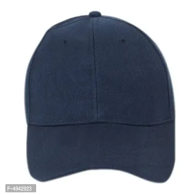 Stylish Navy Blue Cotton Baseball Cap For Unisex