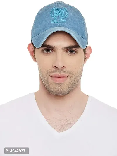 Stylish Turquoise Winter Caps Washed Cotton Baseball Cap For Men