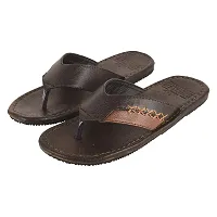 Men's Trendy Brown Synthetic Leather Open-Toe Slides-thumb4