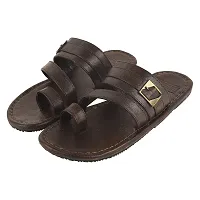 Men's Trendy Brown Synthetic Leather Open-Toe Slides-thumb4