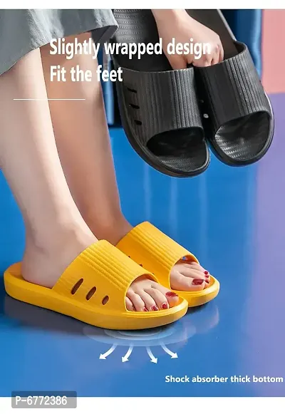 Stylish Yellow EVA Slippers For Women-thumb2