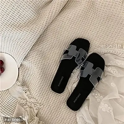 Stylish Black EVA Slippers For Women-thumb0