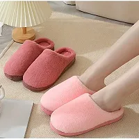 Stylish Pink Fur Slippers For Women-thumb1