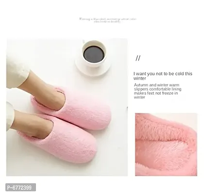 Stylish Pink Fur Slippers For Women-thumb4