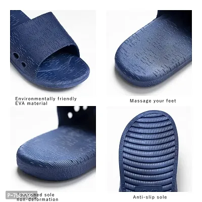 DRUNKEN Slipper For Men's Flip Flops Massage Fashion Slides Open Toe Non Slip Navy Blue-thumb4