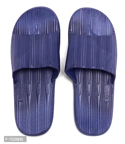 DRUNKEN Slipper For Men's Flip Flops Massage Fashion Slides Open Toe Non Slip Navy Blue- 10-11 UK