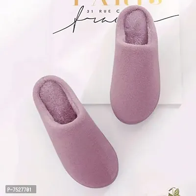 DRUNKEN Slipper For Women's Flip Flops Winter Slides Home Open Toe Non Slip Purple- 5-6 UK-thumb2