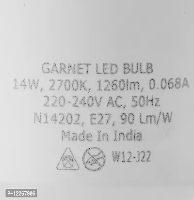 wipro 14W e27 LED Bulb, Pack of 2 (Garnet)-thumb2