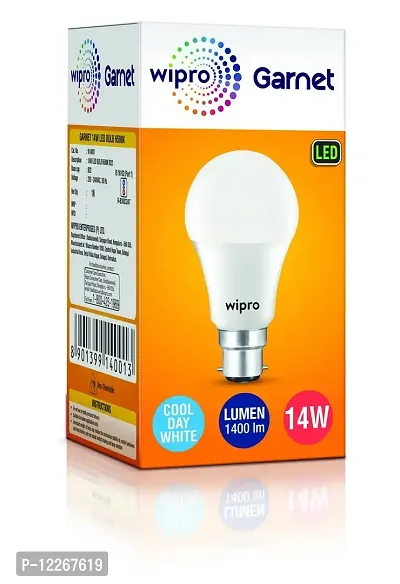 Wipro Garnet Base B22 14-Watt LED Bulb (Pack of 2, Cool Day Light)-thumb2