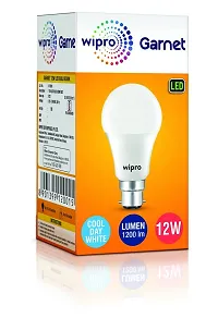 wipro 12W LED Cool Day Light Bulb, Pack of 2 (Garnet, B22D)-thumb1