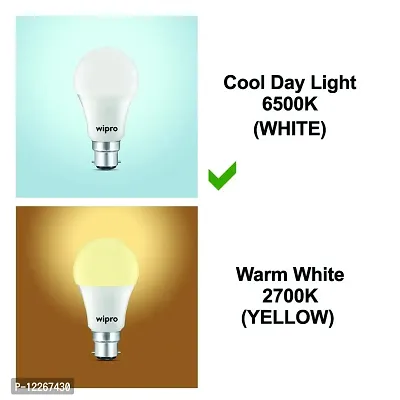wipro 12W LED Cool Day Light Bulb, Pack of 2 (Garnet, B22D)-thumb4