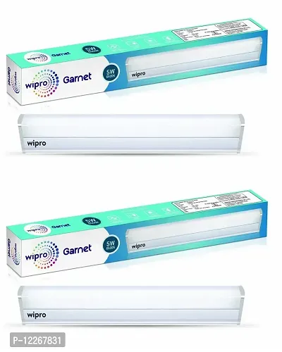 wipro Garnet 5-Watt LED Batten ( White , Cool Day Light , Pack of 2 )